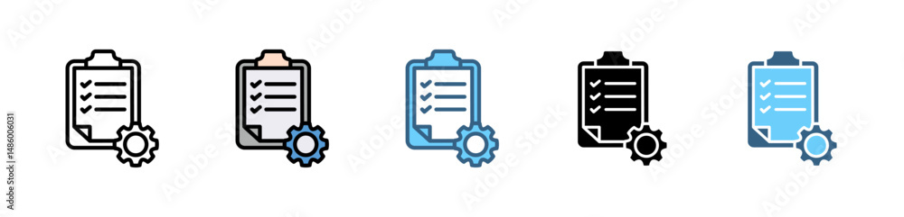 Poster guideline icons with various styles and colors