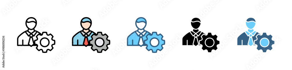 Poster guideline icons with various styles and colors
