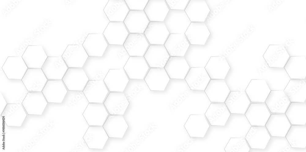 Poster abstract white and black lines 3d hexagonal, modern abstract vector polygonal pattern, showcasing ge