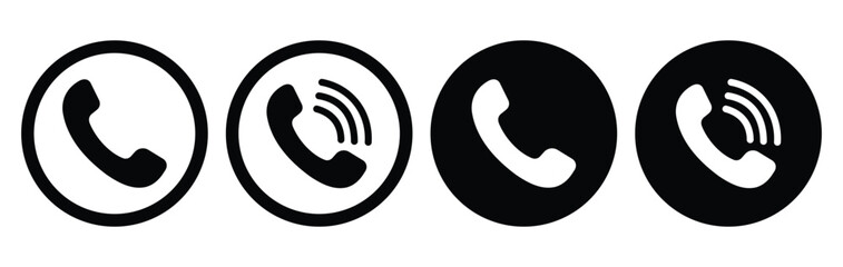 Phone Icon Set – Vector Illustration of Mobile, Call, and Contact Communication Icons set.