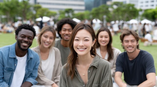 Diverse Group of Friends Enjoying Outdoor Gathering