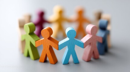 Diverse Colorful Paper People Connecting to Promote Community and Unity