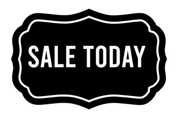 Sale today label black silhouette vector illustration