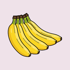 illustration of bananas on pink background