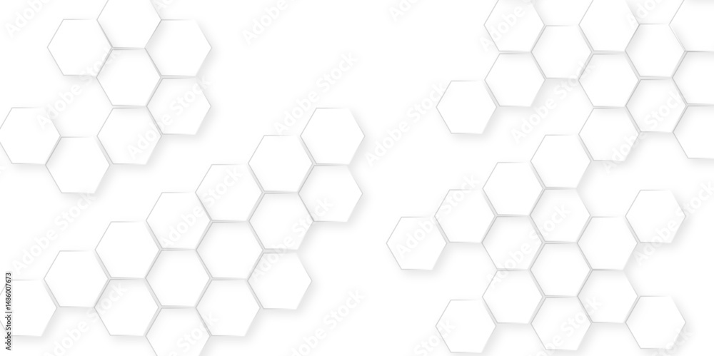 Canvas Prints abstract white and black lines 3d hexagonal, modern abstract vector polygonal pattern, showcasing ge