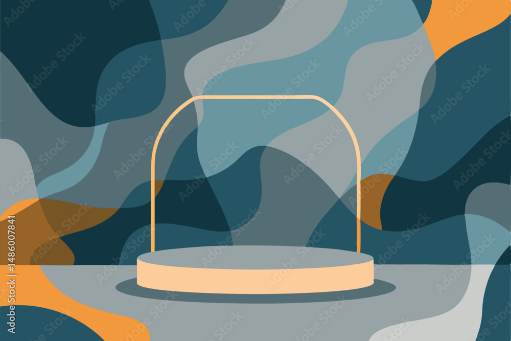 Aufkleber abstract minimalist 3d podium display with fluid background and transparency