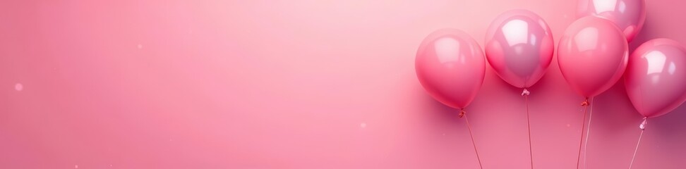 Interconnected balloons on rose-colored background, diverse, harmony, unity