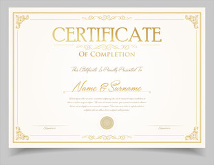 Certificate template diploma vintage border award background, Winner achievement certificate or diploma design 