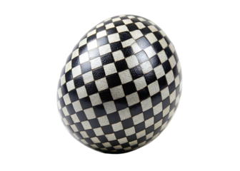 black checkered crow egg  isolated on white background ,PNG