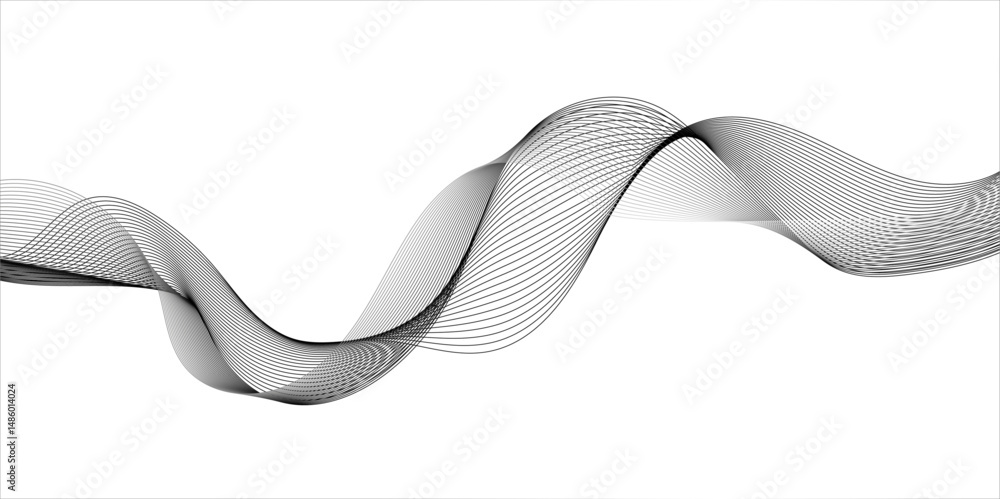 Poster abstract grey wave line texture background, abstract interlacing lines and points digital connection