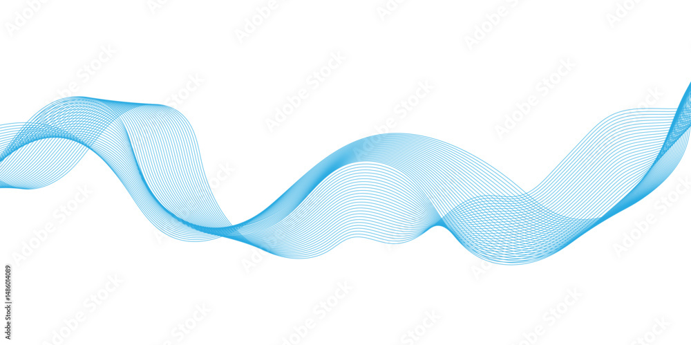 Poster abstract blue wave halftone line composition, echnology flow tech transparent line stripe energy con