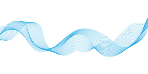 Abstract blue wave halftone line composition, echnology flow tech transparent line stripe energy connection web music and sound,  Modern technology on white background.
