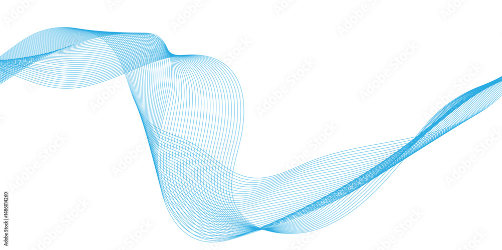 Canvas Prints abstract vector with blue wavy lines background, gradient blue isolated on white background in conce