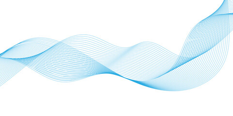 Fototapeta premium Abstract vector with blue wavy lines background, gradient blue isolated on white background in concept of ai technology, abstract wave pattern made from small colorful dots.