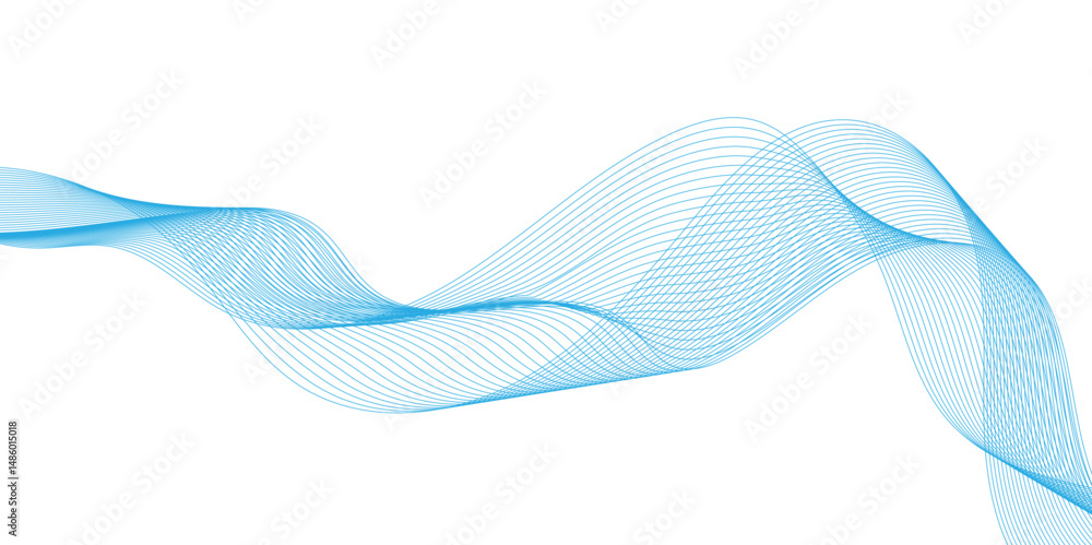 Canvas Prints abstract vector with blue wavy lines background, gradient blue isolated on white background in conce