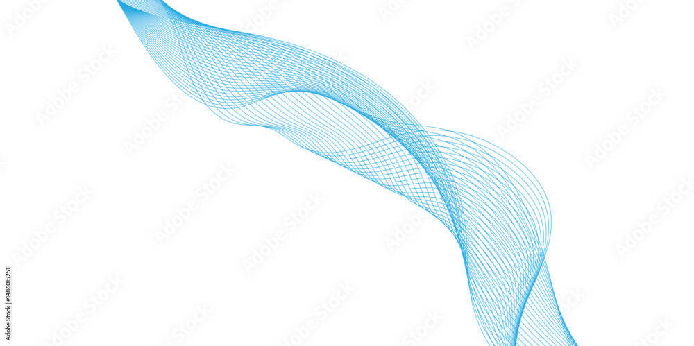 Poster abstract blue wave halftone line composition, echnology flow tech transparent line stripe energy con