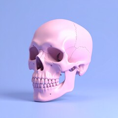 human skull isolated on black