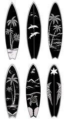 Surf's Up: Monochrome Tropics AI Generated