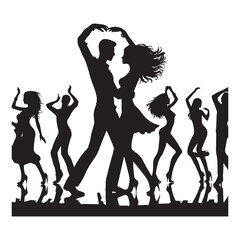Fototapeta premium dancing silhouette, editable vector image