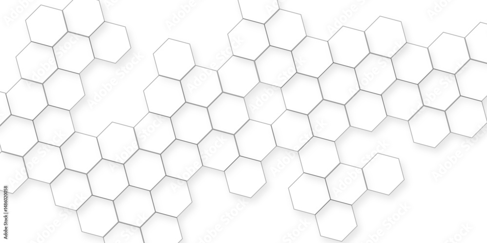 Canvas Prints abstract white hexagon concept background, perfect geometric pattern or beautiful hexagon background
