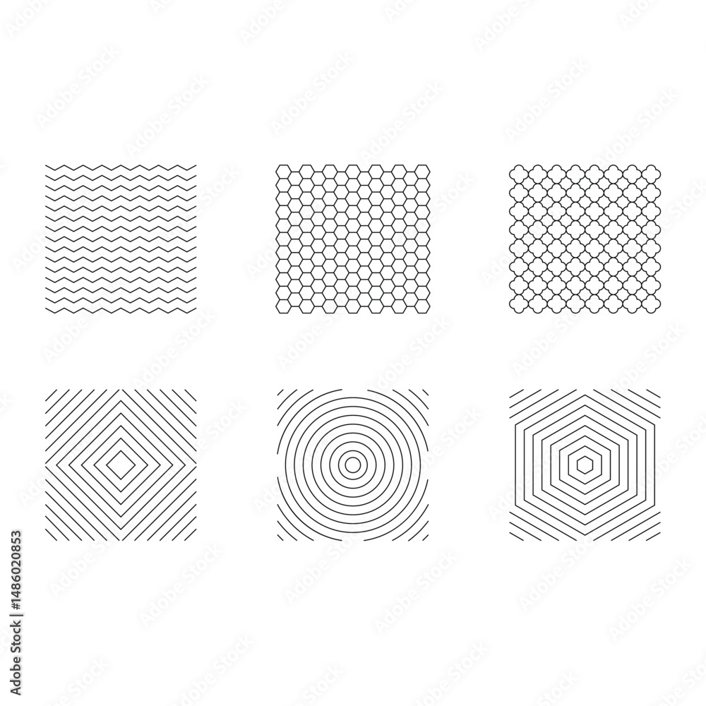 Poster geometric pattern background icon set vector design.