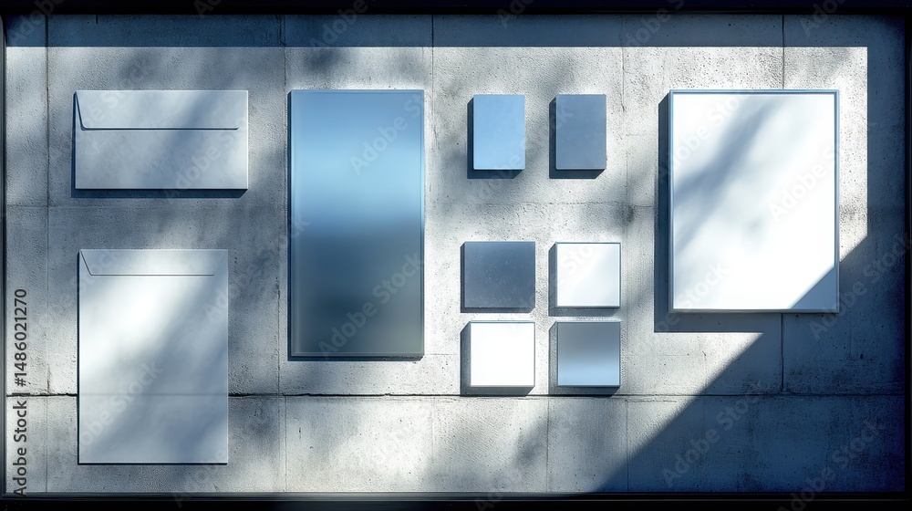 Aufkleber elegant wall featuring various mirrors creating a unique reflective display in a stylish interior se
