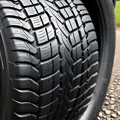 A car tire tread, highlighting the importance of inspecting wheels and tire condition before travel. Emphasizes road safety and vehicle readiness for the journey ahead
