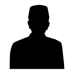 Silhouette of a Man Wearing Songkok, Potentially Related to Indonesian Leadership, Male Figure in Traditional Headwear, Possibly Within an Indonesian Presidential Context