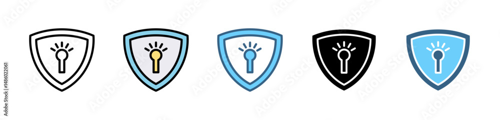 Poster ipsec icons with various styles and colors