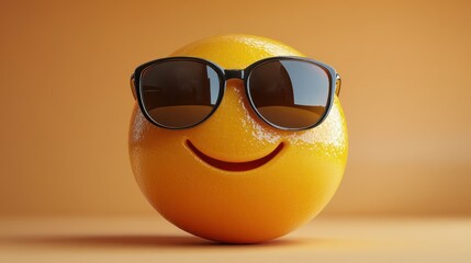 Cool Orange Emoji Sunglasses Studio Shot