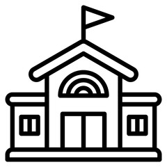 Kindergarten line icon