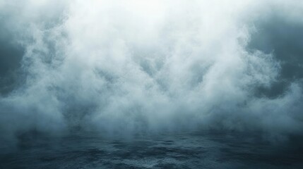 Obraz premium Foggy, dramatic, indoor, empty space, with a moody atmosphere