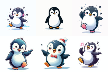 cute penguin cartoon vector