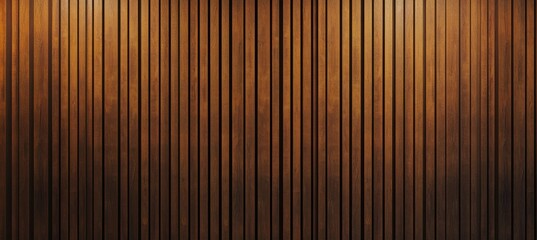 Fototapeta premium Warmly lit vertical wooden slats with rich brown tones creating a cozy, textured backdrop