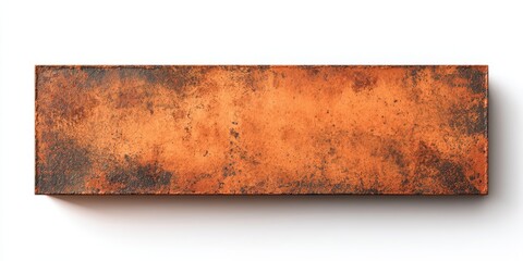 Naklejka premium Ultra quality image of high-quality blank rustic metal orange sign mockup isolated on white. Ideal for branding, advertising, and creative projects with copyspace for text.