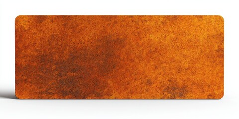 Ultra quality image of high-quality blank rustic metal orange sign mockup isolated on white. Ideal for branding, advertising, and creative projects with copyspace for text.