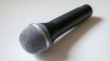 Black microphone with silver grill