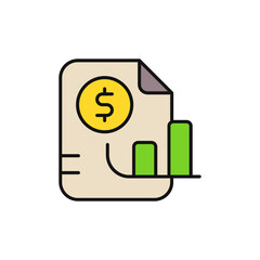Financial Forecast Icon: Dollar Sign with Rising Graph.