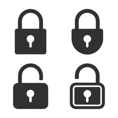 Professional Minimalist Padlock Icon set Vector Design.