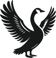 Obraz premium Bird silhouette of a goose vector object design