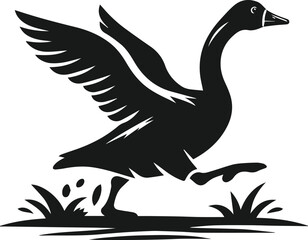 Fototapeta premium Bird silhouette of a goose vector object design