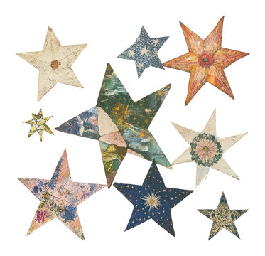 PNG Stars illustration decorative patchwork.