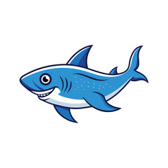 Obraz premium Blue Shark OutLine Vector, Artistic Blue Shark Outline Vector, Graceful Blue Shark Contour Vector