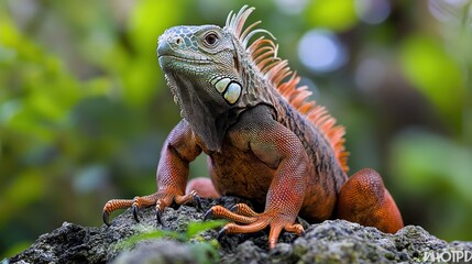 Obraz premium Close-up iguana portrait