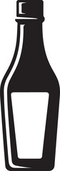 Sauce Bottle Black Vector in silhouette