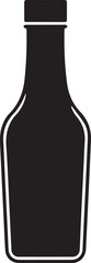 Sauce Bottle Black Vector in silhouette