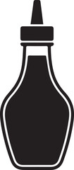 Sauce Bottle Black Vector in silhouette