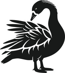 Bird silhouette of a goose vector object design