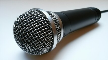 Close-up of a vocal microphone