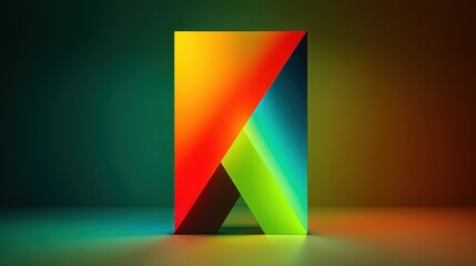 Colorful letter with bold typography and gradient background creating an eye-catching design for creative projects